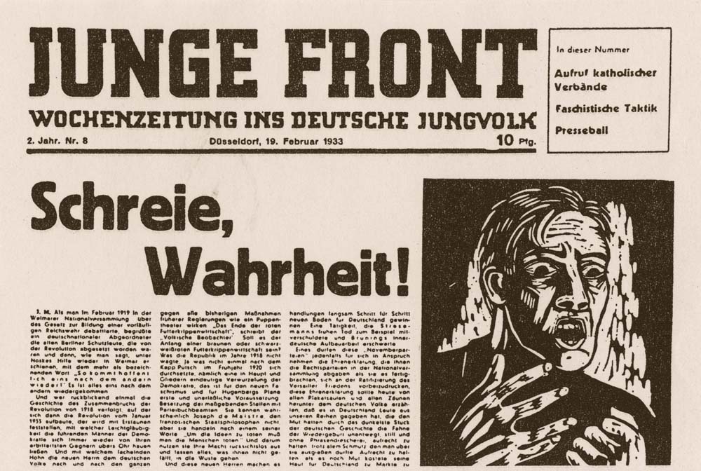 Das Mitte 1932 von Aktivisten des KJMV initiierte Presseorgan war dezidiert antinazistisch positioniert, weshalb dieser Leitartikel bereits zu einem ersten Verbot führte. Anfang 1936 ereilte das Periodikum, das noch mehrmals verboten worden ist und im Sommer 1935 in „Michael. Wochenschrift junger Deutscher“ umbenannt werden musste, das endgültige Verbot.